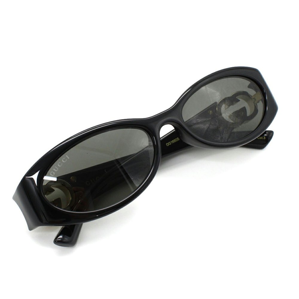 グッチ GUCCI サングラス グローバルフィット アイウェア UVカット オーバル キャットアイ GG1660S-001 メンズ レディース ユニセックス ブラック+グレー 国内正規品