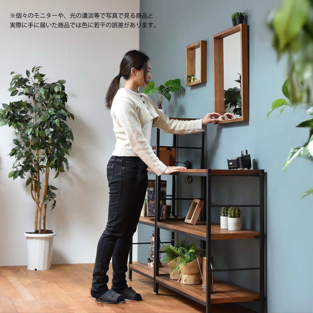 ZAGA　ボックスミラー　幅30 ミラー ボックスミラー 壁掛けミラー 鏡 家具 家具コーディネート インテリア インテリアコーディネート 壁掛け ナチュラル ヴィンテージ アンティーク インダストリアル ハンドメイド 北欧 ブラウン ホワイト 天然木 木製 オシャレ