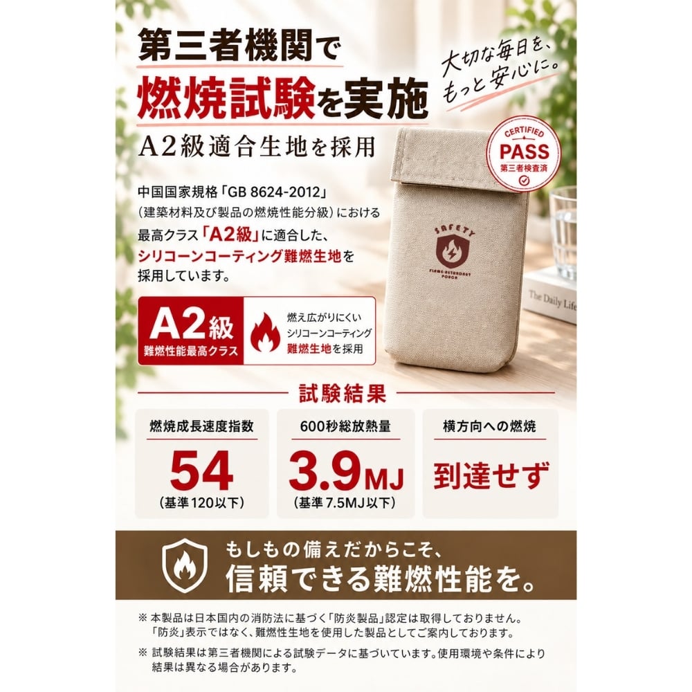 【ラッピング無料】 難燃 セーフティポーチ MAMORICA マモリカ モバイルバッテリー ハンディファン 収納 3層構造 防災グッズ 旅行 ポーチ 