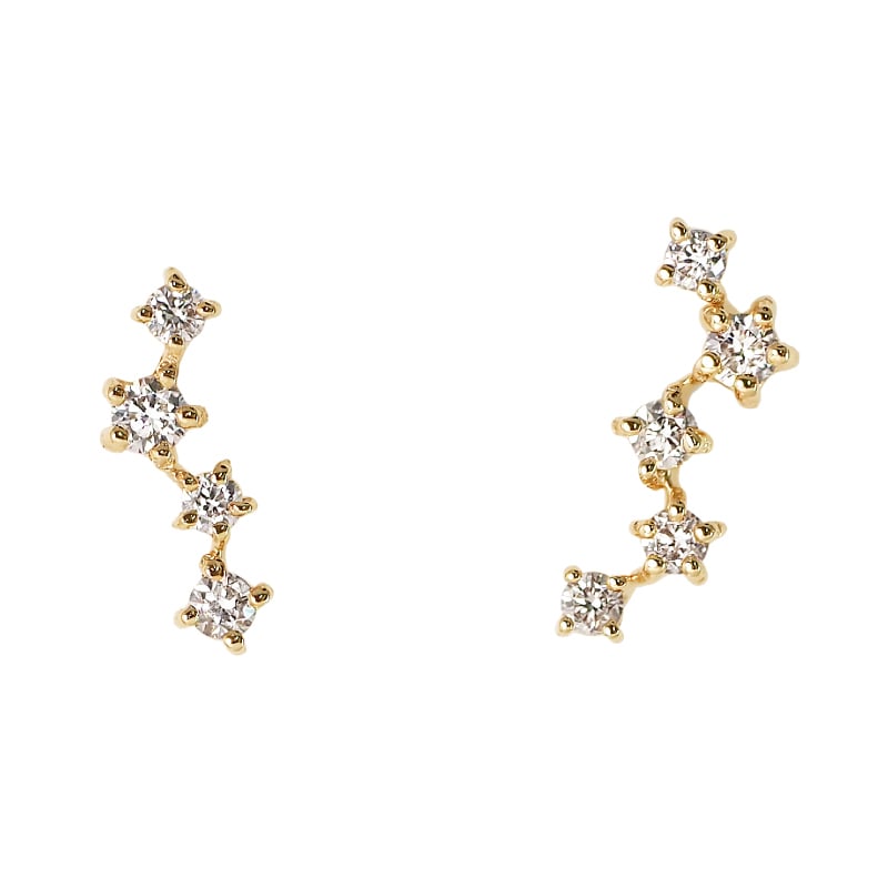 ダイヤモンド ピアス スタッド カシオペア 星 K10 K18 10K 18K 10金 18金 プラチナ 女性 レディース 誕生日 記念日 プレゼント ギフト 誕生日プレゼント 10代 20代 30代 40代 妻 彼女 スター ゴールド ホワイトゴールド ピンクゴールド イエローゴールド ダイヤ 小さい 小さめ キャッチ アクセサリー アレルギー対応 金属アレルギー クリスマス