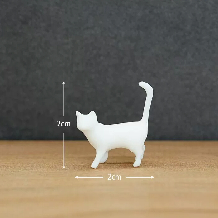 猫 置物 2個セット 黒猫 白猫 ミニチュア フィギュア 小さめ ネコ オブジェ シンプル かわいい 動物 モデル インテリア雑貨 卓上 飾り 棚 デスク 玄関 リビング 撮影小物