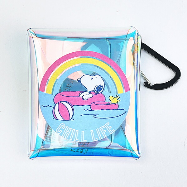 スヌーピー クリアマルチケース(SS) レインボー チルライフ SNOOPY
