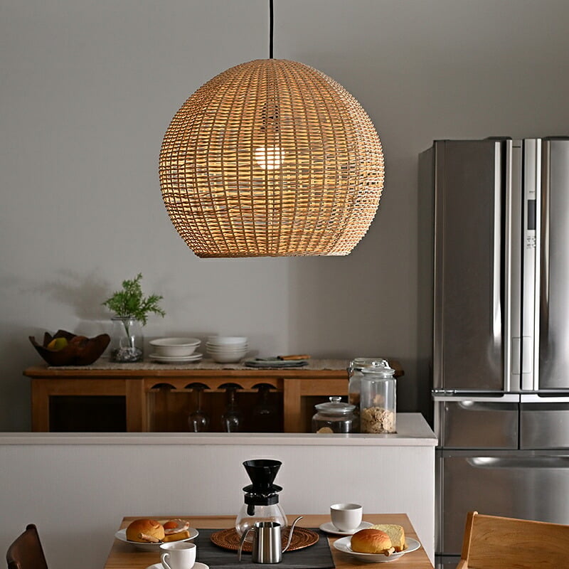 照明 ライト ランプシェード ペンダントランプ ラタン 籐 ランプ シェード 1灯 口金E26 60W LED 天井 インテリア ペンダント 吊り下げ 和モダン 器具 おしゃれ リゾート