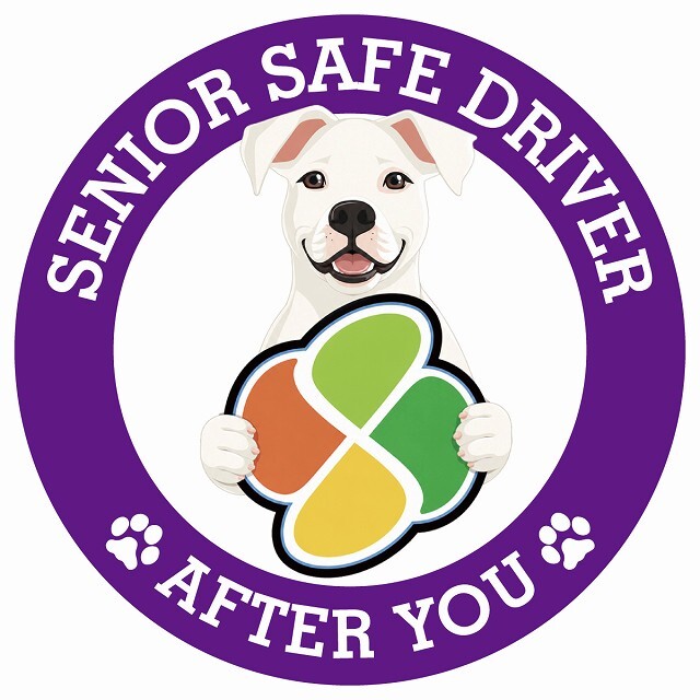 カーサイン 高齢者マーク SENIOR SAFE DRIVER ドゴアルヘンティーノ ステッカー シール 直径13cm 肉球 日本製 車