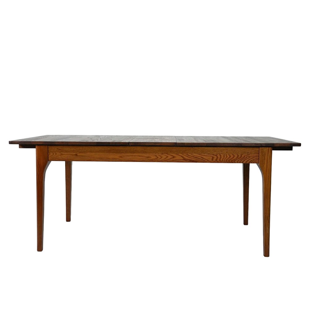 ダイニングテーブル 伸長式 無垢材 レッドオーク 天然木 W150/180xD80xH71cm 食卓テーブル 木製 食卓机 リビング ダイニング ブラウン おしゃれ 新生活