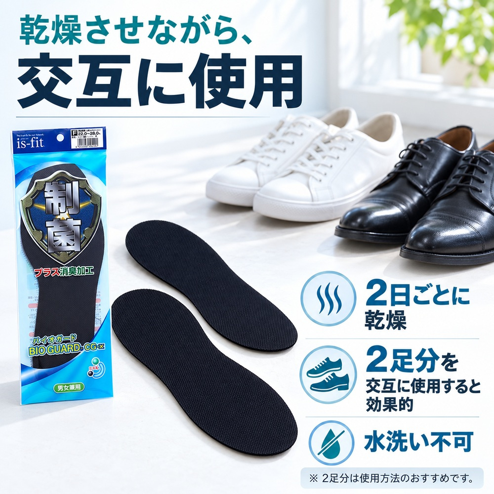 インソール 抗菌 消臭 22-28cm 男女兼用 フリーサイズ 強力消臭 足の臭い 対策 足の臭い消し 靴の臭い 靴の匂い消し 靴の中敷き 足臭い対策 脱臭 防臭 速乾 蒸れない 湿気