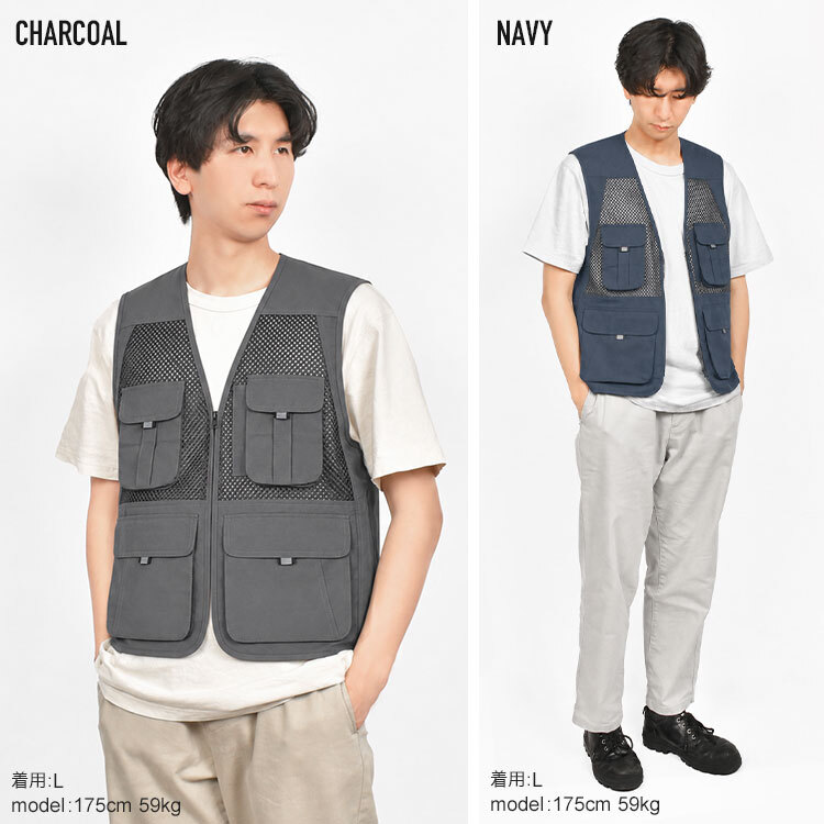メッシュベスト メンズ レディース カジメイク 8905 M L ベスト メッシュ 通気性 夏用 涼しい 軽量 作業服 作業ベスト 多機能 ポケット付き 収納 作業着 フィッシングベスト アウトドア キャンプ ガーデニング 釣り ペン差し 多ポケット チャコール ダークグリーン ネイビー