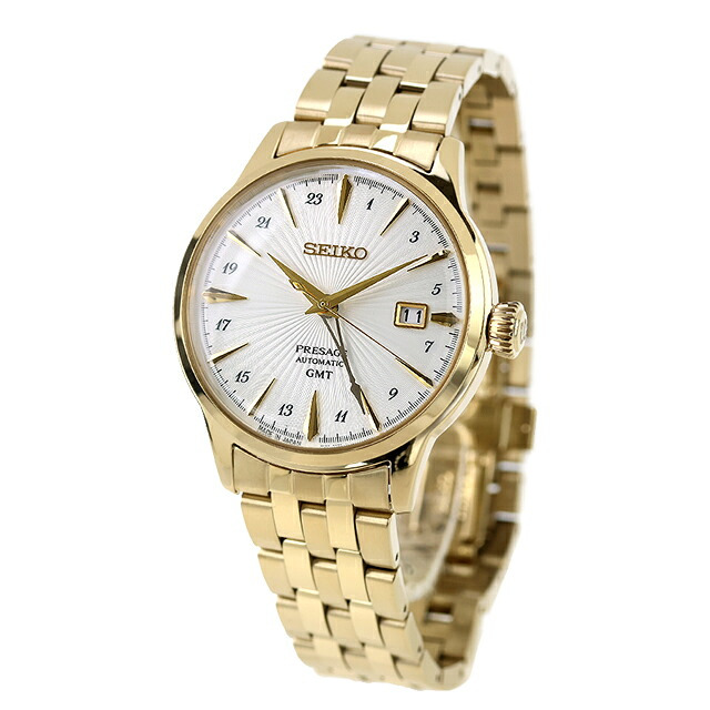 セイコー プレザージュ Cocktail Time 自動巻き 腕時計 ブランド メンズ SEIKO PRESAGE HCB004J アナログ ホワイト ゴールド 白 日本製