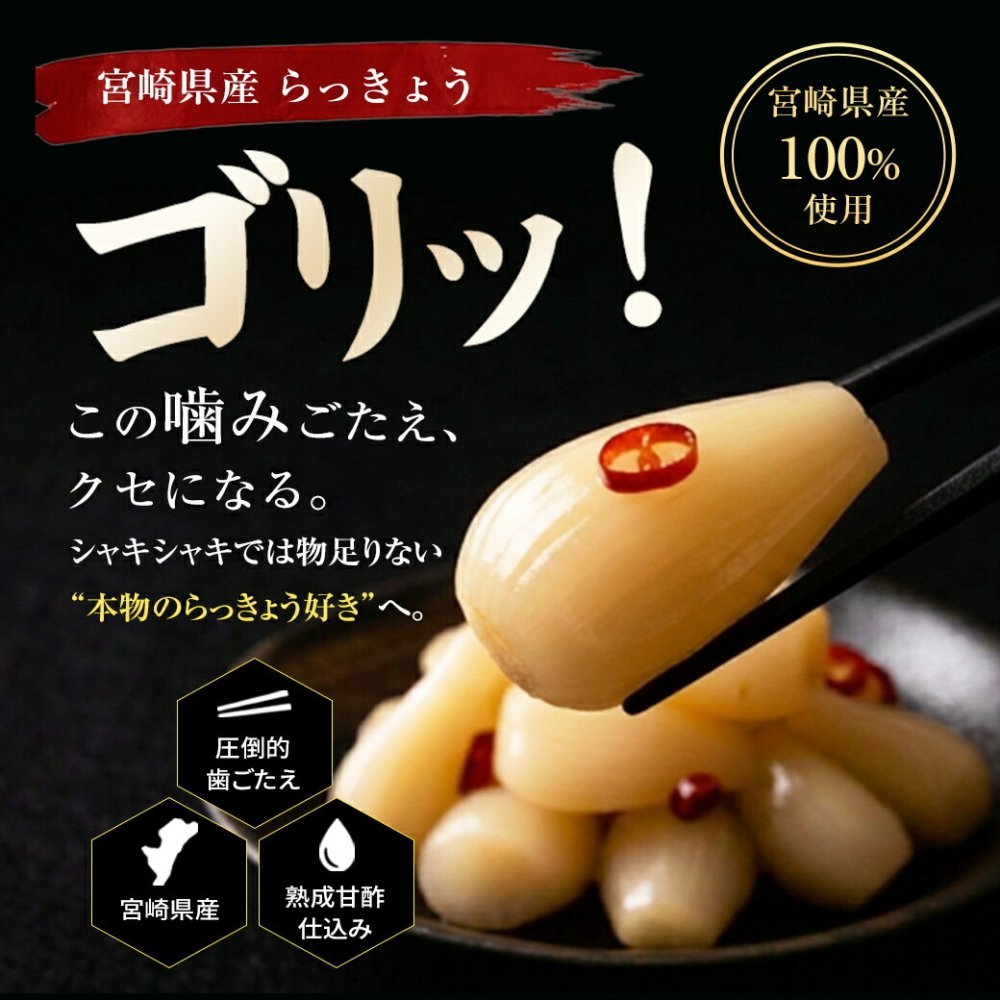宮崎産らっきょう 甘酢 80g×3袋