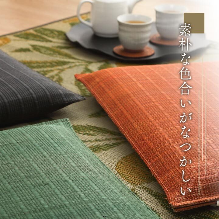 座布団 い草座布団 日本製 抗菌防臭 消臭 湿度調整 蒸れにくい 涼しい モダン 無地 2枚組 55×55cm 和風モダンのシンプルない草座布団 国産 ウレタン 座ぶとん ざぶとん フロアクッション 和室クッション 寝具 寝室用品 インテリア 汚れにくい 新生活