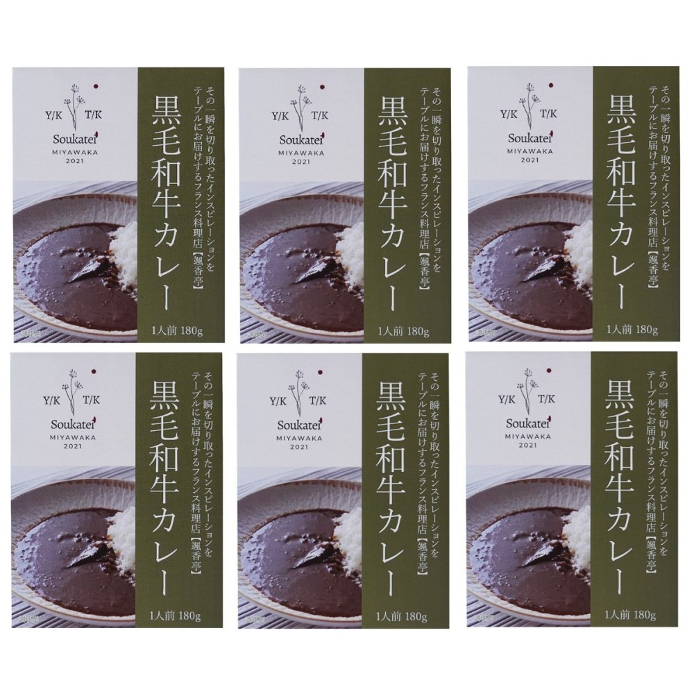颯香亭 監修 黒毛和牛 ビーフカレー ギフト 6個入 カレー 惣菜 ご飯のお供 おかず 肉惣菜
