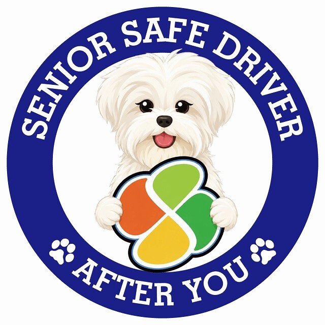 カーサイン 高齢者マーク SENIOR SAFE DRIVER マルーキー ステッカー シール 直径13cm 肉球 日本製 車