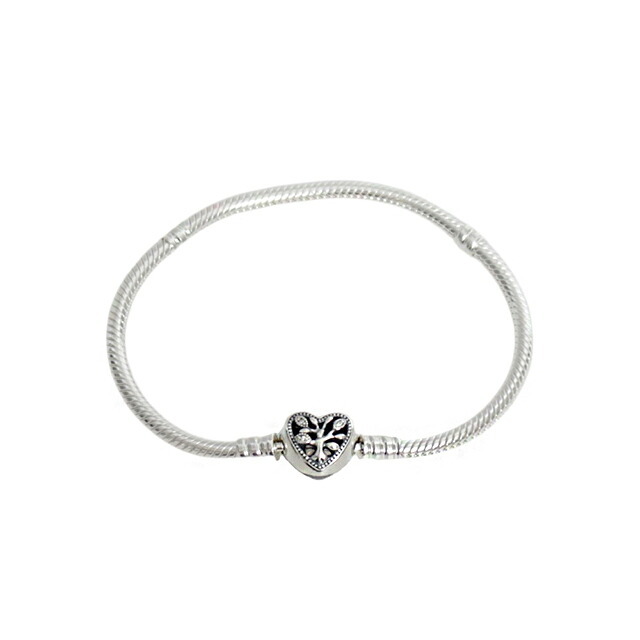 パンドラ PANDORA Family Tree Heart Clasp Snake Chain Braceletアクセサリーブレスレット 598827c01-18 レディースシルバー