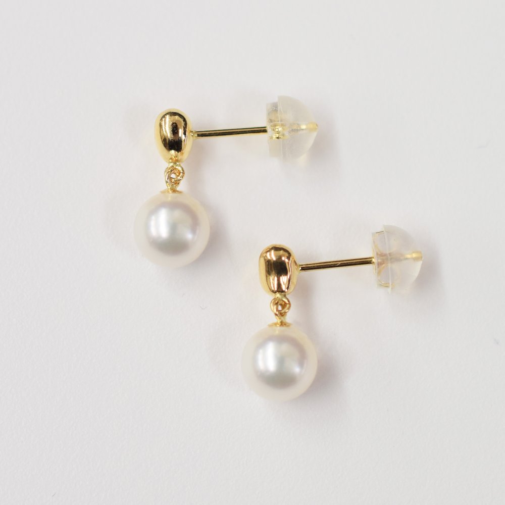 ［pearl305］ホワイトピンク 5.5mm - 6mm ハート ピアス あこや真珠 天草 熊本 日本産
