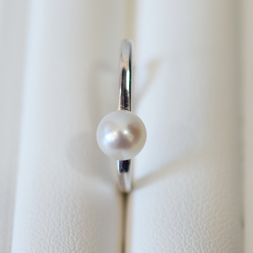 ［pearl609］片耳用 あこや真珠 6mm - 6.5mm ホワイトピンク イヤーカフ SV