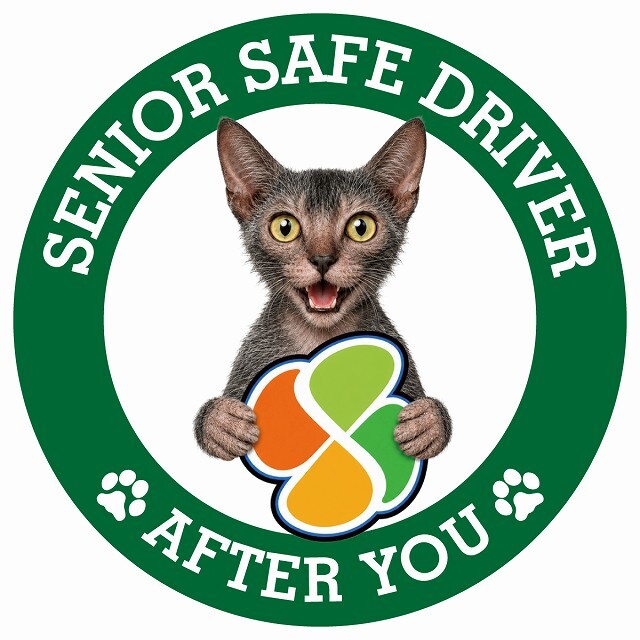 カーサイン 高齢者マーク SENIOR SAFE DRIVER ライコイ ステッカー シール 直径13cm 肉球 日本製 車