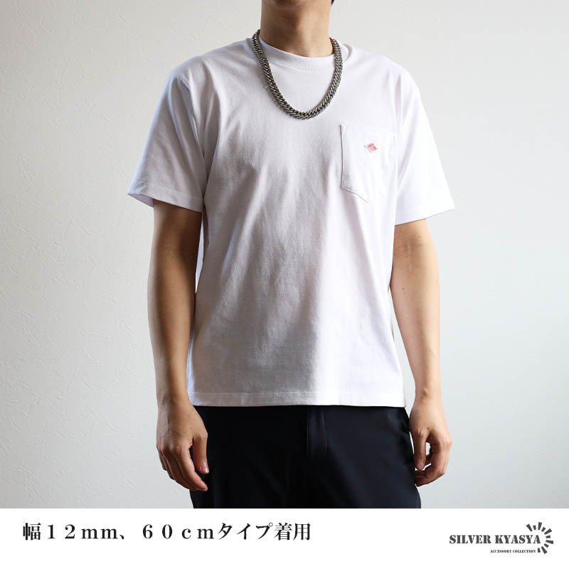 ステンレス ダブル喜平ネックレス 厚みあり チェーンネックレス メンズネックレス 4面カット 幅12mm 50cm 60cm シルバー 中折れ式 重厚感 定番 人気 存在感 男性 金属アレルギー対応
