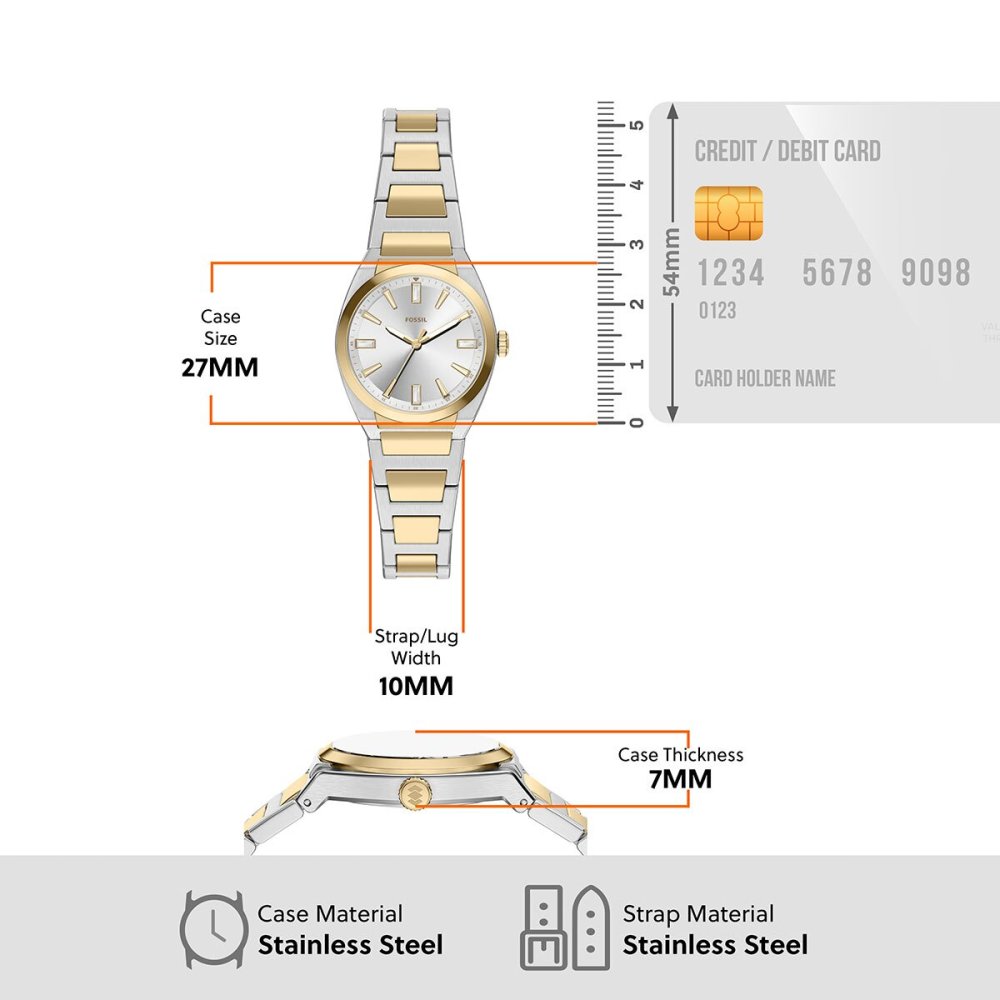 フォッシル FOSSIL 腕時計 レディース EVERETT アナログ ツートーン ステンレススチールウォッチ ES5494【2026 新作】