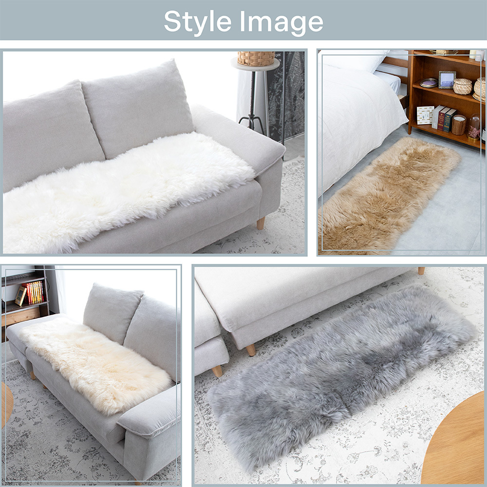 ムートンロングシートクッション 40×120cm ウレタン入り シートクッション 長毛タイプ 毛皮 ムートンクッション ムートン クッション 長座布団 ソファ 暖かい リアルファー ファー おしゃれ かわいい アウトドア ペット 送料無料