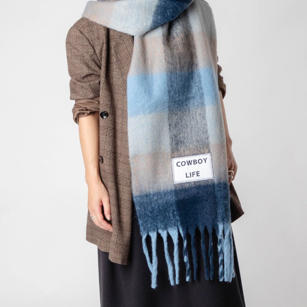 【正規品】 バーブ トゥ ドゥ VERB TO DO SCARF マフラー C-SCARF スカーフ レディース チェック 大判 フリンジ ファッション小物