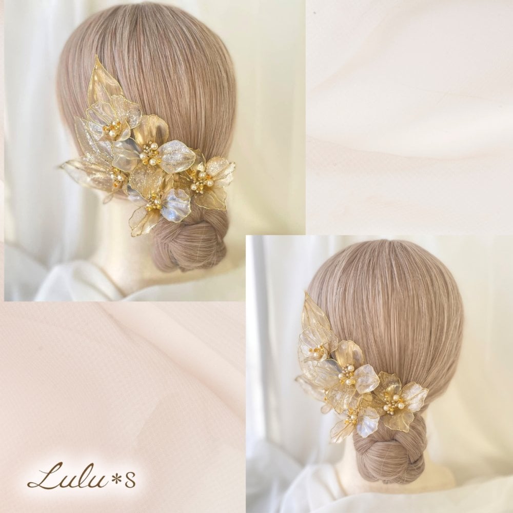 髪飾り アメリカンフラワー ディップアート 選べる6種 ヘアアクセサリー ヘッドドレス セット 大ぶり 成人式 卒業式 袴 振袖 和装 結婚式 前撮り ウェディング 白無垢 色打掛 ドレス 浴衣 七五三 ハンドメイド カサブランカ シルバー ゴールド ガラスホワイト 贈り物 ギフト プレゼント 娘 孫 友達 お祝い Lulu＊s ルルズ