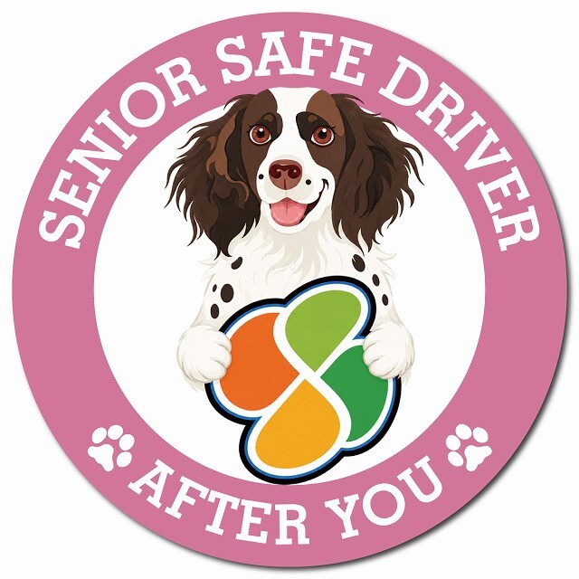 カーサイン 高齢者マーク SENIOR SAFE DRIVER スモールミュンスターレンダー マグネット 強力 直径13cm 肉球 日本製 車 ステッカー