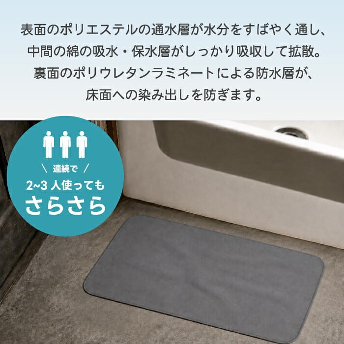 バスマット ±0 激落ちくん 1秒吸水 吸水 速乾 洗える 洗濯機OK 薄型3mm 軽量 さらさら お風呂マット 足ふきマット 珪藻土じゃない 乾きやすい 清潔 滑りにくい おしゃれ 北欧 シンプル 一人暮らし 新生活 脱衣所 洗面所 Mサイズ 45×60cm ギフト プラスマイナスゼロ