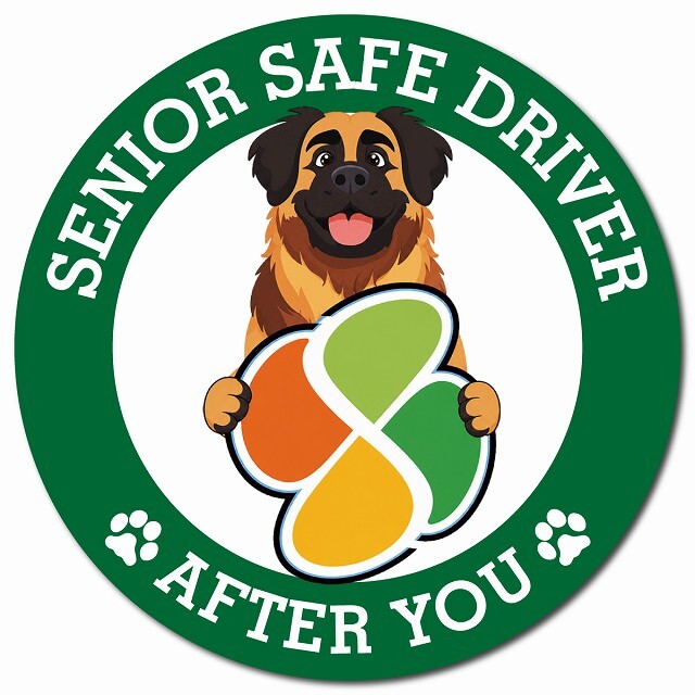 カーサイン 高齢者マーク SENIOR SAFE DRIVER レオンベルガー マグネット 強力 直径13cm 肉球 日本製 車 ステッカー