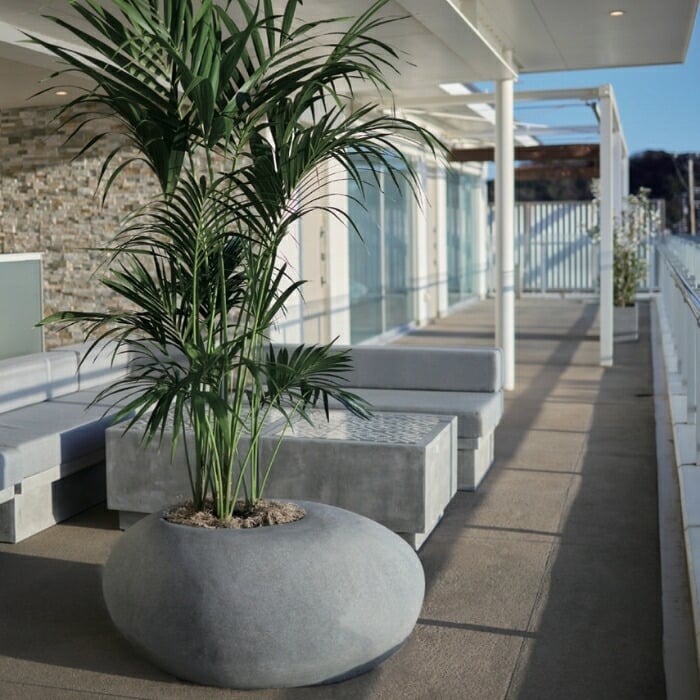 鉢カバー おしゃれ 大型 幅100cm 高さ40cm 植木鉢 KONTON コントン コブル ベンチプランター 長方形 横長 四角 ポリストーン FRP 屋外 室内 高級 北欧 モダン ナチュラル 観葉植物用 サボテン 多肉植物 特大 玄関 プランター 底穴なし グレー ベージュ