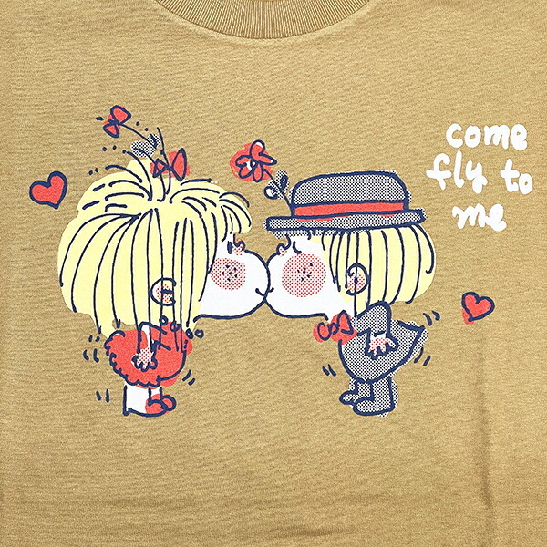 水森亜土 カラーTシャツ(M) キス ベージュ アパレル 送料込み
