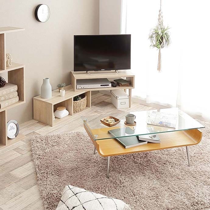 テレビ台 テレビボード 伸縮型 伸縮 ナチュラル 幅75cm 奥行30cm 高さ40cm おしゃれ コーナー ローボード 収納 棚 テレビラック TV台 木製 パソコン台 TVボード ロータイプ 一人暮らし 送料無料