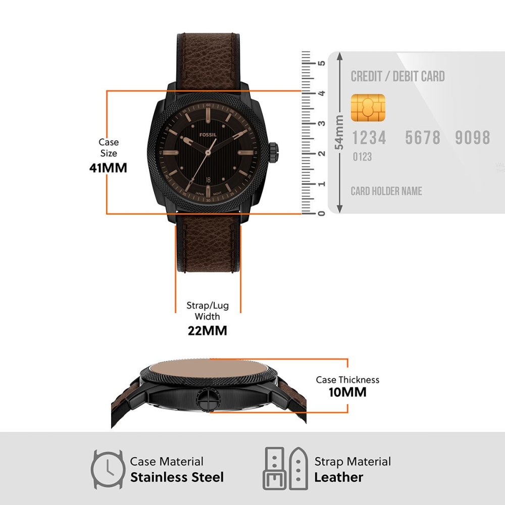 フォッシル FOSSIL 腕時計 メンズ MACHINE デイト アナログ ブラウンレザーウォッチ FS6187【2026 新作】