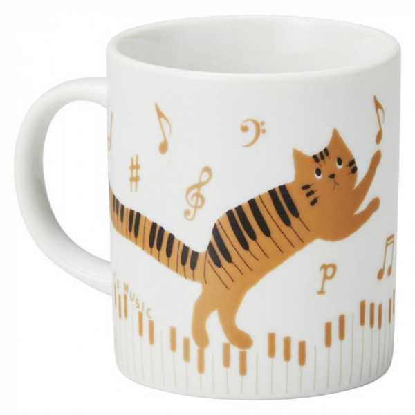 トラネコ タンブラー マグカップ 磁器 猫柄 食器 コップ インテリア 雑貨 ティーカップ コーヒーカップ ペン立て おしゃれ 可愛い ギフト プレゼント TABBY'S MUSIC セトクラフト