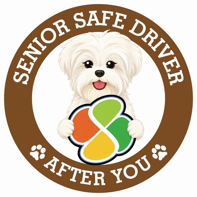 カーサイン 高齢者マーク SENIOR SAFE DRIVER マルーキー ステッカー シール 直径13cm 肉球 日本製 車