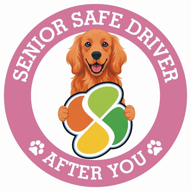 カーサイン 高齢者マーク SENIOR SAFE DRIVER アイリッシュセター ステッカー シール 直径13cm 肉球 日本製 車