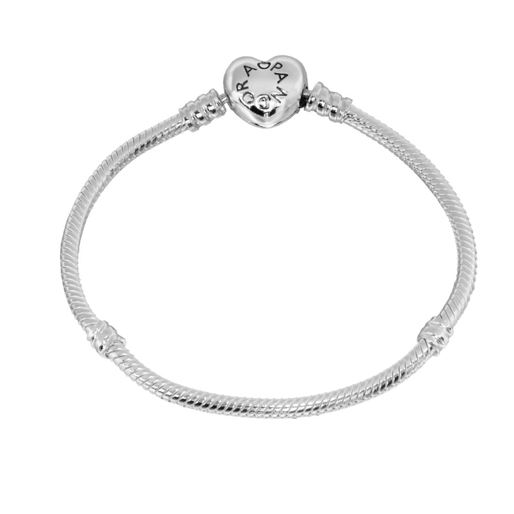 ボックス・ショッパー付 PANDORA(パンドラ) ★ Moments Heart & Snake Chain Bracelet ★モーメント ハート＆スネークチェーン ブレスレット ★ チャーム ブレスレット カスタマイズ アクセサリー シンプル 日常使い 誕生日 記念日 母の日 プレゼント ギフト