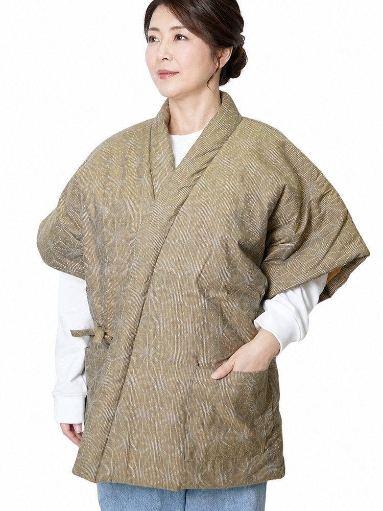 はんてん レディース 久留米 打ち合わせ 麻の葉柄 16100 冬 丹前 半天 久留米 綿入り 暖かい 半纏 袢纏 どてら ちゃんちゃんこ 丹前 おしゃれ 冬 あたたかい 部屋着 敬老の日 プレゼント ギフト ルームウエア 防寒着 40代 50代 60代 70代