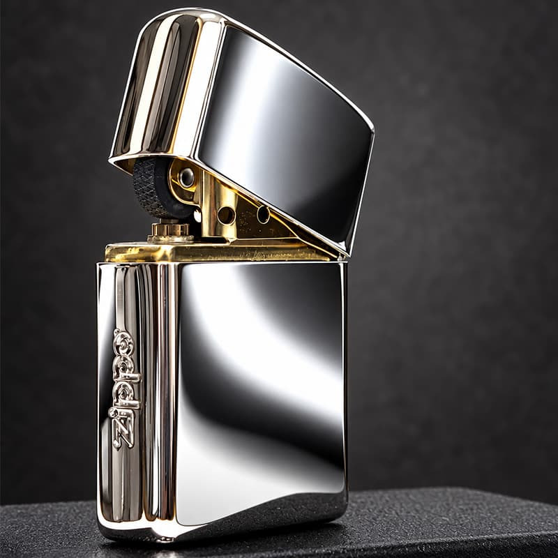 ZIPPO アーマー ジッポ ライター シルバー サイドロゴ入り 鏡面 ミラー仕上げ 金タンク ギフト かっこいい シンプル おしゃれ メンズ プレゼント