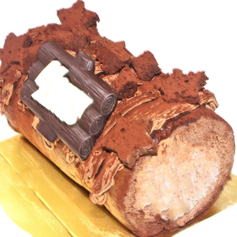 クリスマス濃厚チョコレートクリームデコレーションロールケーキ［クリスマスケーキ クリスマスデコレーション クリスマスロールケーキ チョコレートケーキ コンパクトサイズ］