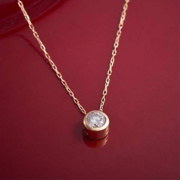 K18YG ダイヤモンド ネックレス 0.15ct フクリン留め ペンダント 18金 イエローゴールド 一粒ダイヤ シンプル 華奢 ジュエリー アクセサリー レディース ギフト