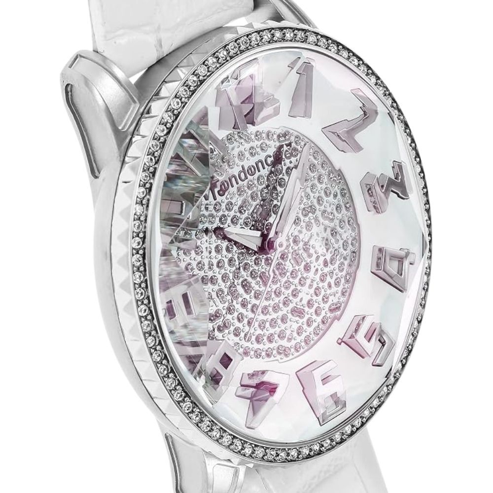 テンデンス 腕時計 レディース トゥインクル ホワイト 41mm キラキラ クリスタル レザー 白 TENDENCE Twinkle クオーツ 5気圧防水 プレゼント ギフト 成人 卒業 入学