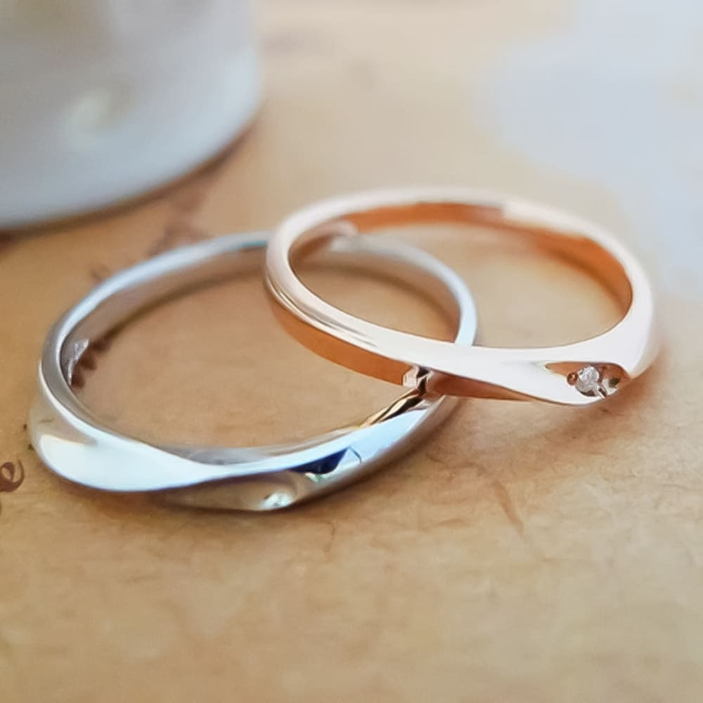 セミオーダー Lovers&Ring ペアリング 2つ合わせて ハート 最高級 ダイヤモンド 刻印対応 10金 18金  プラチナ K10 K18 指輪 ペア リング お揃い レディース メンズ LSR0650DPK-WG ギフト カップル 2個セット 彼女 女性 彼氏 男性 妻 夫 プレゼント 指輪 誕生日 プレゼント 記念日  結婚指輪 マリッジリング ホワイトデー お返し 彼女 ギフト