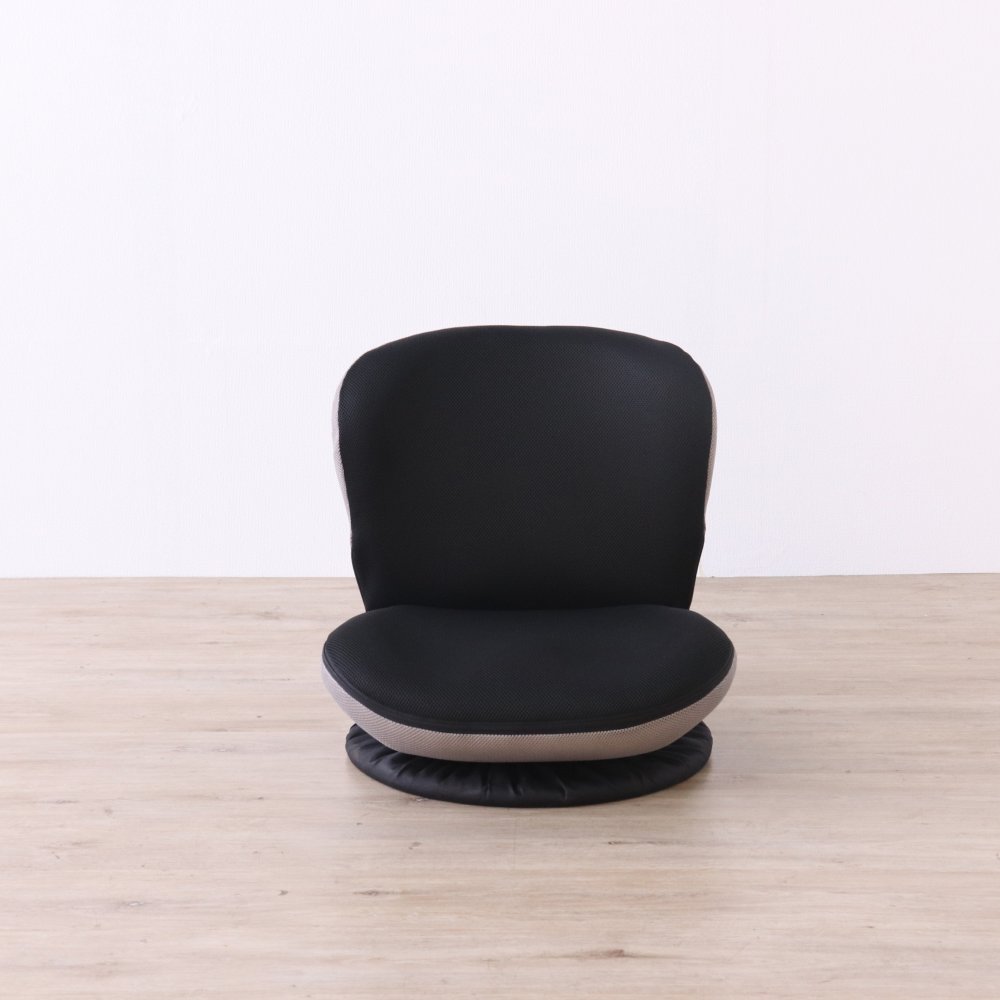 高座椅子 カム 回転式 リクライニング 完成品 360度回転 ブラック・ベージュ W52×D58~92×H52cm座面高15cm 座椅子 リクライニングチェア パーソナルチェア 肘付き ブラック ベージュ おしゃれ