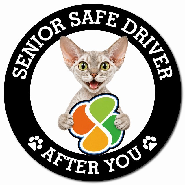 カーサイン 高齢者マーク SENIOR SAFE DRIVER デボンレックス マグネット 強力 直径13cm 肉球 日本製 車 ステッカー