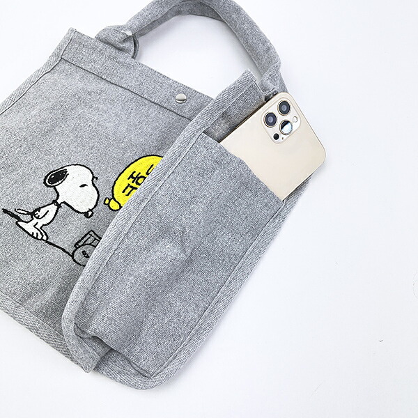 スヌーピー スクエアトートバッグ (グレー)  ルートート ROOTOTE SNOOPY