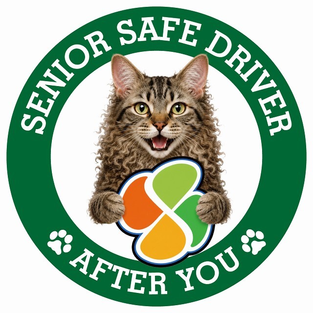 カーサイン 高齢者マーク SENIOR SAFE DRIVER ラパーマ ステッカー シール 直径13cm 肉球 日本製 車