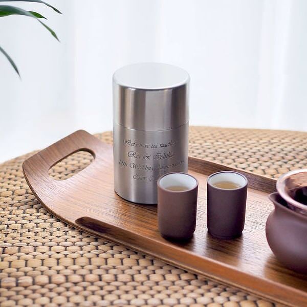 名入れ ステンレス 茶筒 内蓋付 日本製 食洗機可 お茶 紅茶 ラッピング ギフトバッグ プレゼント 父の日 母の日 誕生日 夫婦 結婚祝い 敬老の日