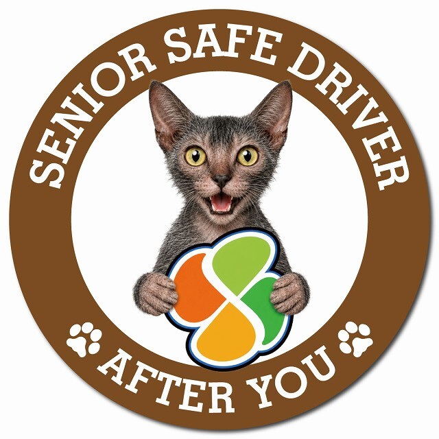 カーサイン 高齢者マーク SENIOR SAFE DRIVER ライコイ マグネット 強力 直径13cm 肉球 日本製 車 ステッカー