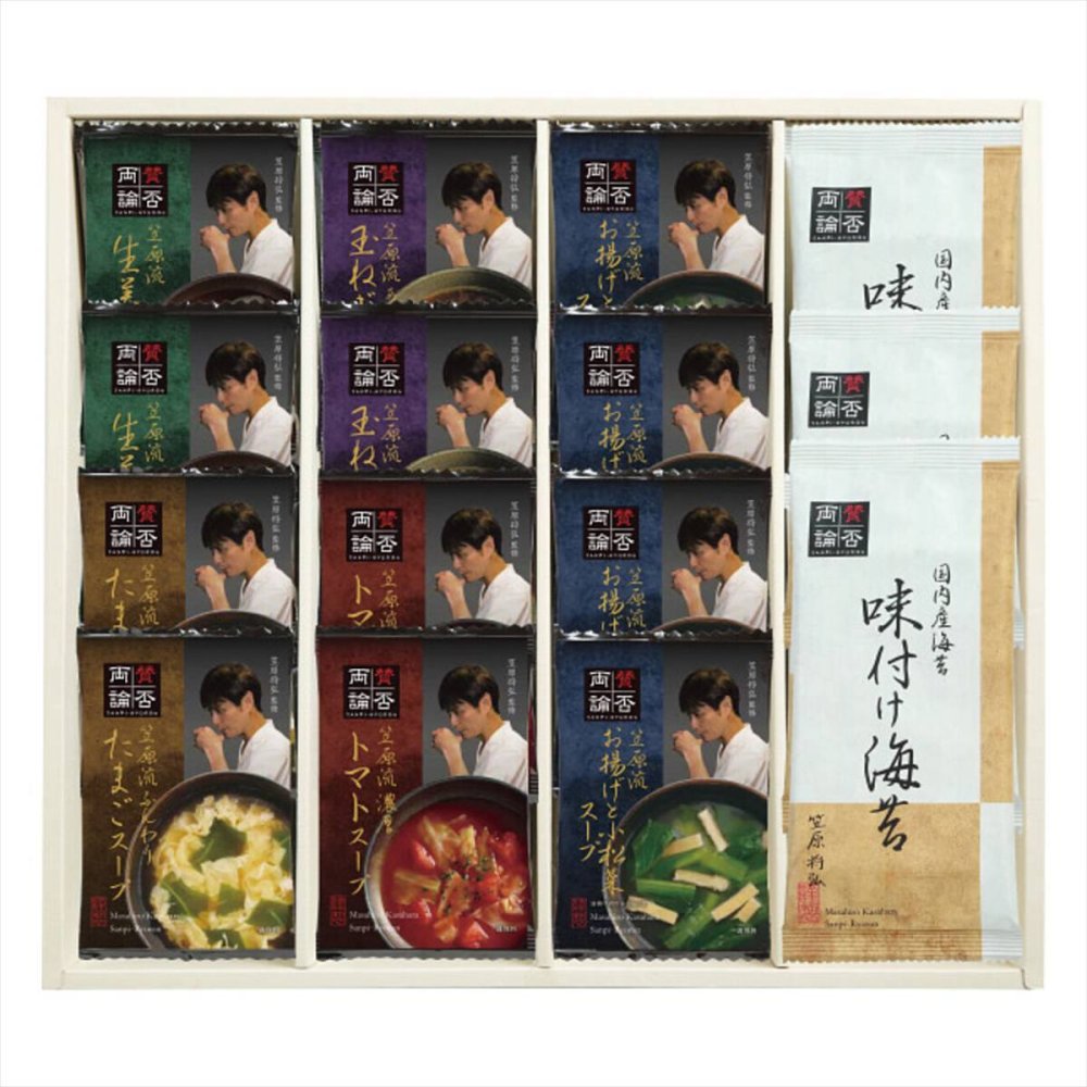 賛否両論 監修 フリーズドライスープ 5種 味付海苔 ギフトセット 計15点入 スープセット 汁物 海苔 詰合せ フリーズドライ食品
