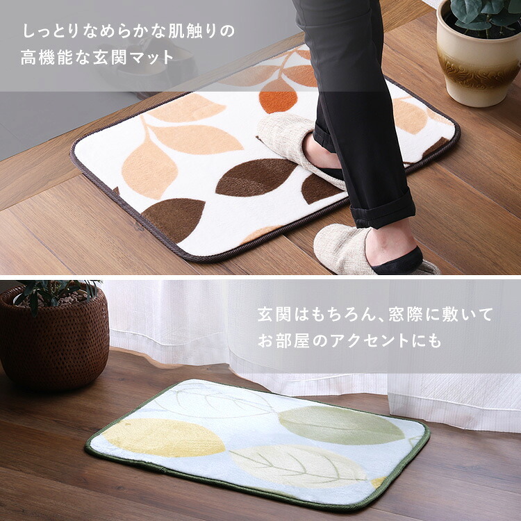 ラグ カーペット 洗えるデザイン玄関マット 45×65cm 【ヴィタム2-Witam2-】